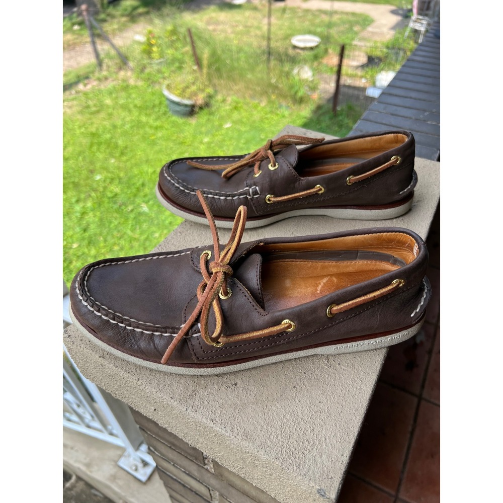 Sperry Top-Sider Authentic Original Brown Leather Boat Shoes Men's Size 9 M - Picture 4 of 7